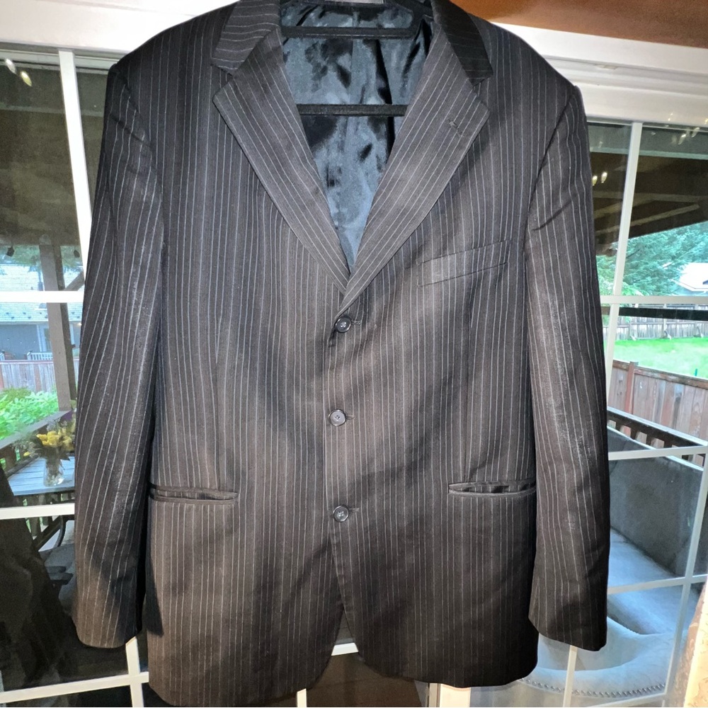 Kenneth Cole Reaction Black Pinstripe Suit Jacket